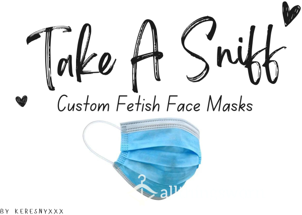 Blue & White Fet**h Face Masks