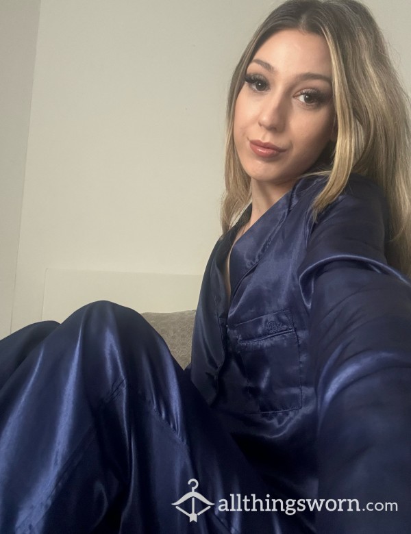 Boux Avenue Blue Satin PJs