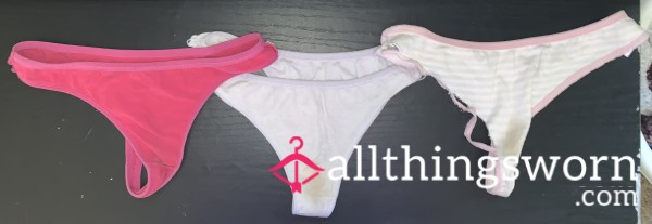 BUNDLE Of 3 WELL-WORN Thongs DISCOUNTED