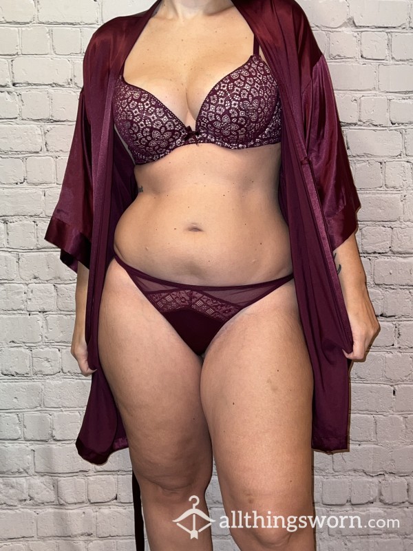 Burgandy Push Up Bra & Matching Thong