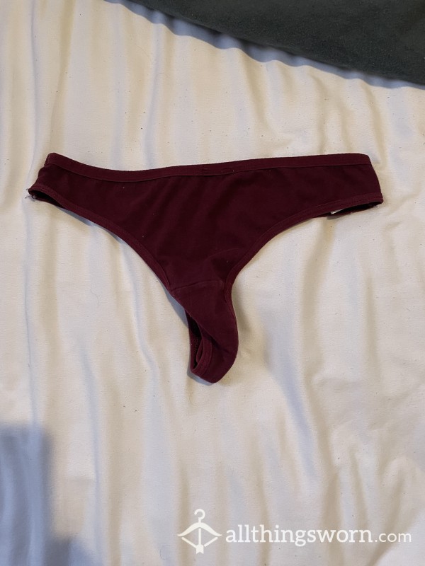 Burgundy Cotton Thong