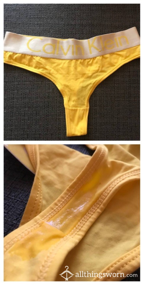 CALVIN KLEIN YELLOW THONGS