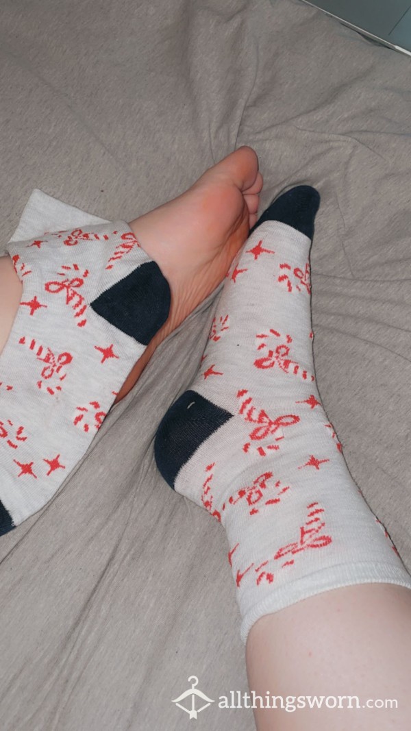 Candy Cane Christmas Socks