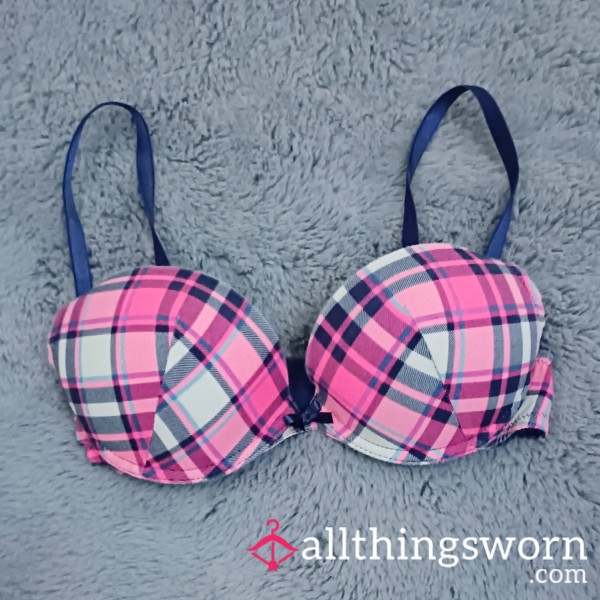 Checkered Cotton Bra