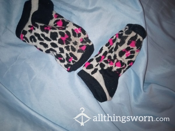 Cheetah Print Used Socks Free US Shipping ✨😋