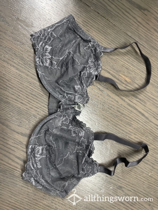 Cla**y Grey Lace Bra