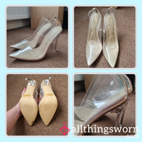 Clear PVC Stilettos | Size UK 8 | Includes Pics & Clip - From £40.00 + P&P