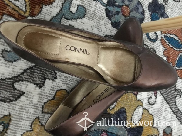 Copper/brown Patent Pumps Work Shoes