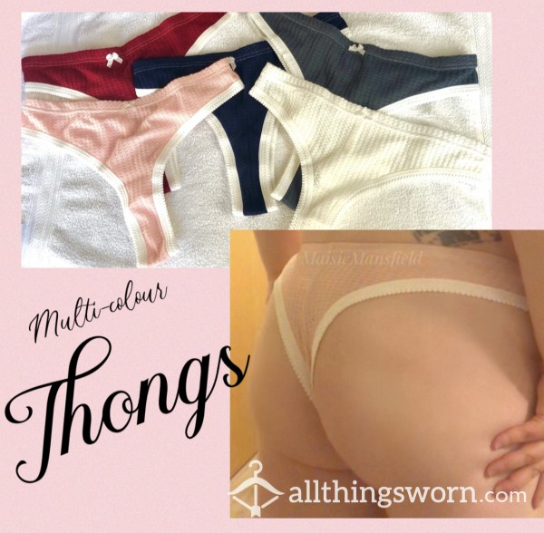 Cotton Thong, Multiple Colours!