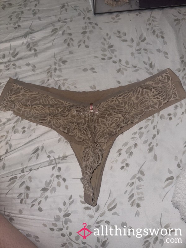 Cream Lace Thong