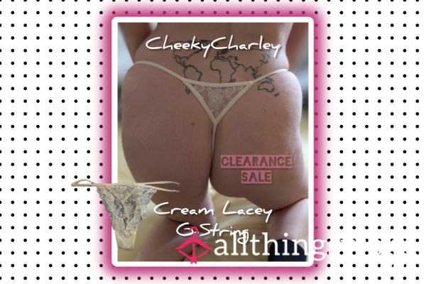 CLEARANCE SALE Cream Laced Thongs