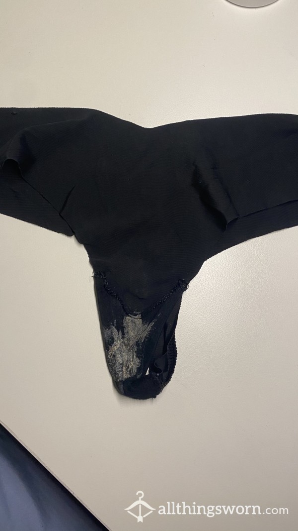 Creamy Black Thong Worn For 48 Hours And M*sturb*ted In