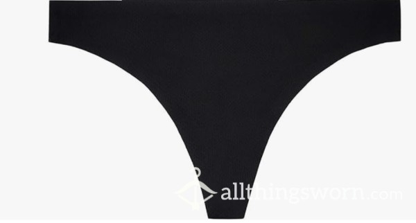 Creamy Cotton Black Thongs