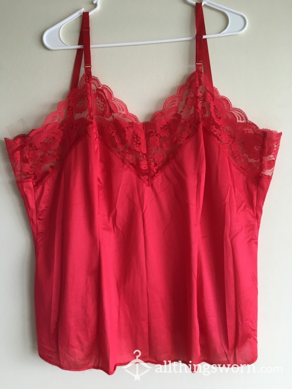 SOLD Crossdresser Sissy S**y Red Camisole 3X