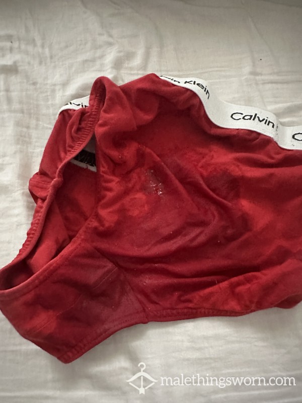 C*mSoaked Red Calvin Klein Briefs