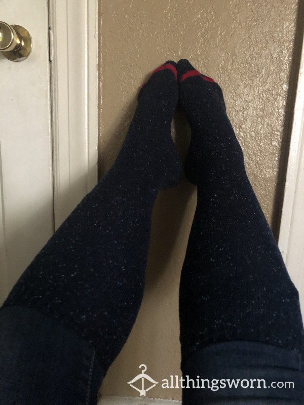 3 Day Worn NAVY BLUE BOOT SOCKS