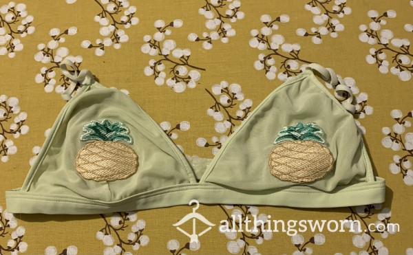 Cute Size S Worn Sheer Pineapple Bralette