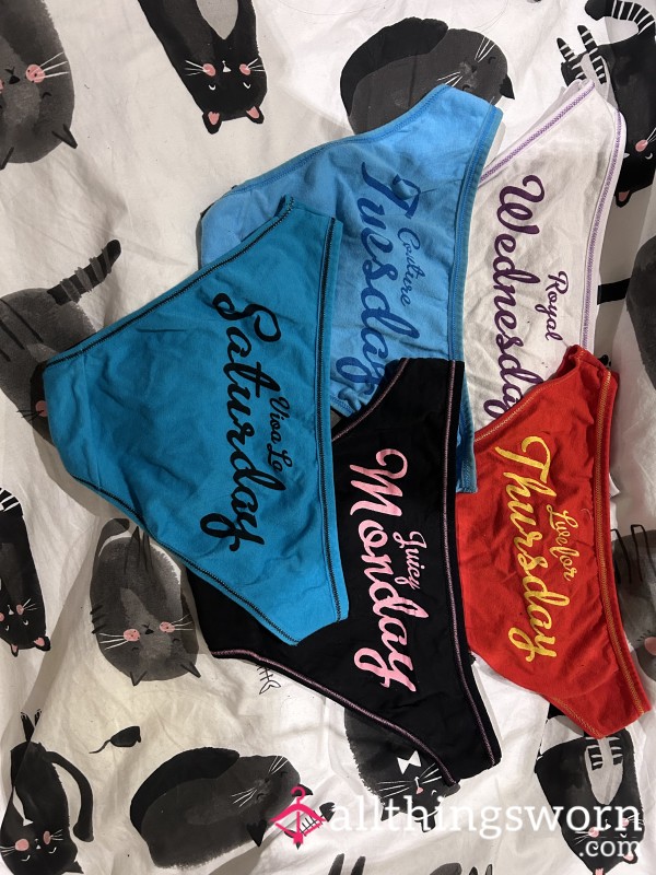 Daily Named Panties - $25 Each