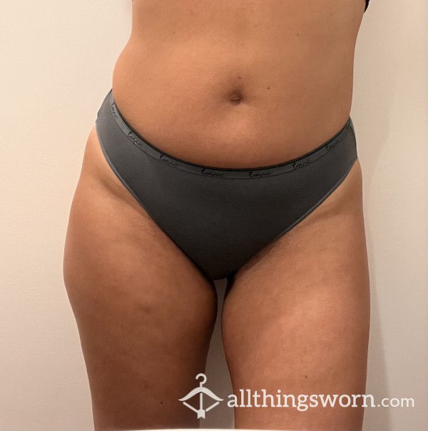 Dark Grey Cotton Panties Full Back