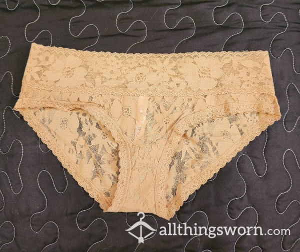 VS Dark Nude Lace Panties - All Lace With A Cotton Gusset