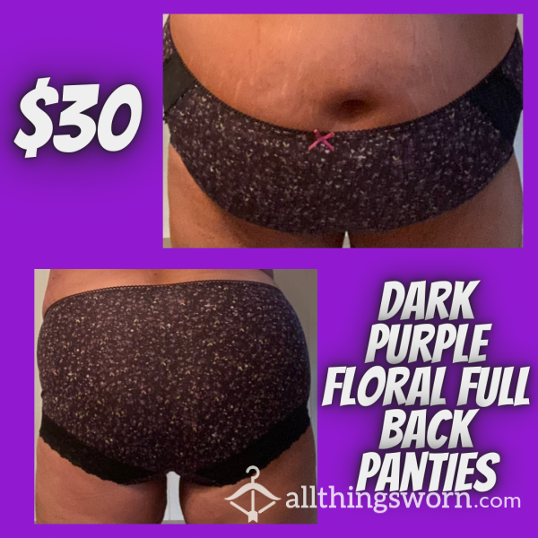 Dark Purple Flor*l Full Back Panties