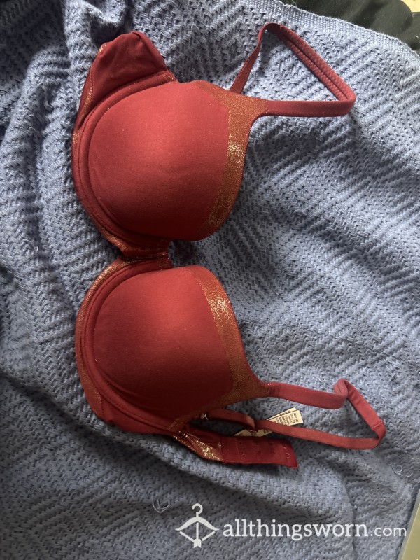 Dark Red Plunging S**y Bra