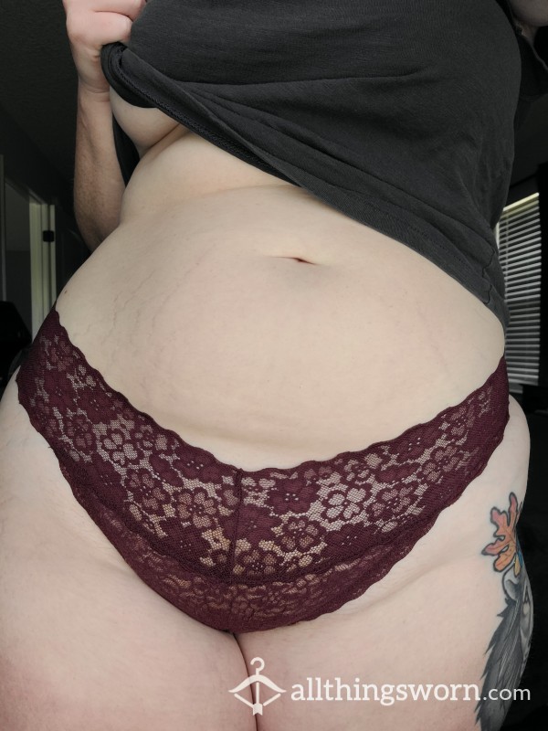 🥀Deep Burgundy Lace Panties🥀