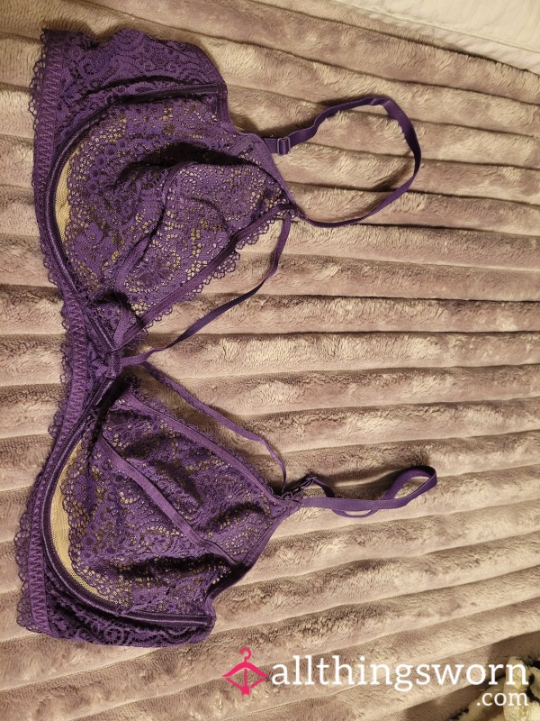 SOLD Deep Purple Lace Plunge Bra