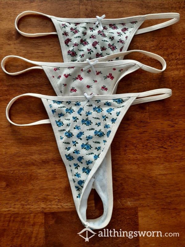 Delicate, Flor*l Thongs