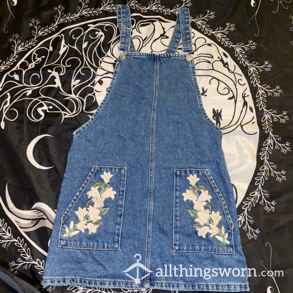 Denim Pinafore With Appliqué