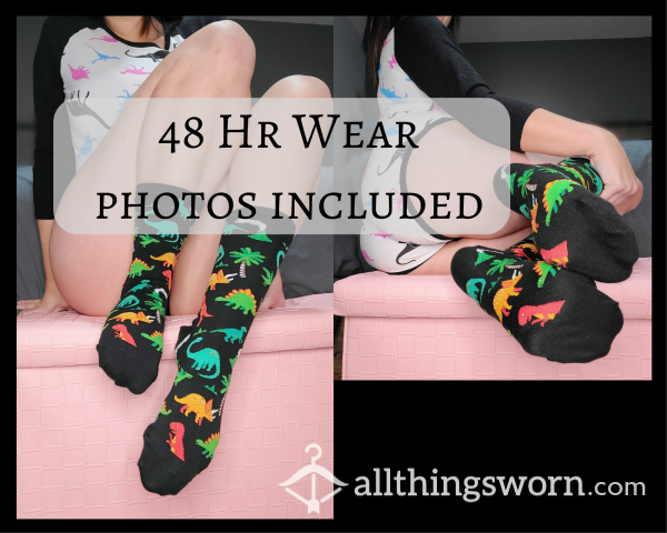 Dino-Myte Socks 🦕 Worn 72hr Upon Purchase Or However You'd Like 😈