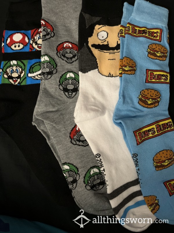 Dirty Nerdy Socks/ Calf High-long Socks/Printed Socks/Size 10 Feet