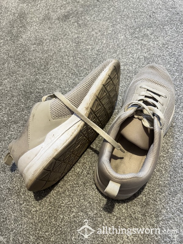 Dirty Sweaty Beige Gym Trainers