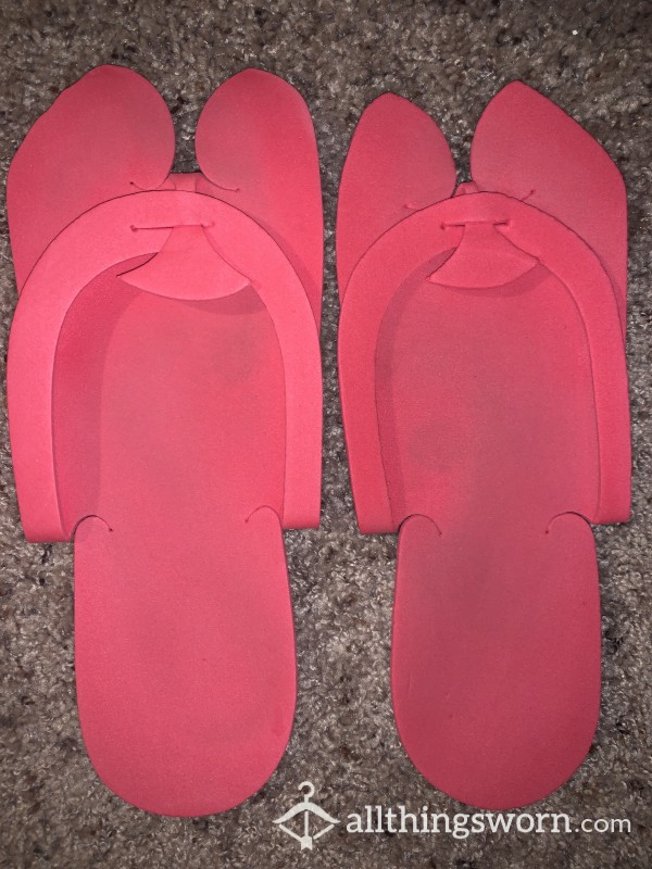 Dirty Used Pedicure Flip Flops