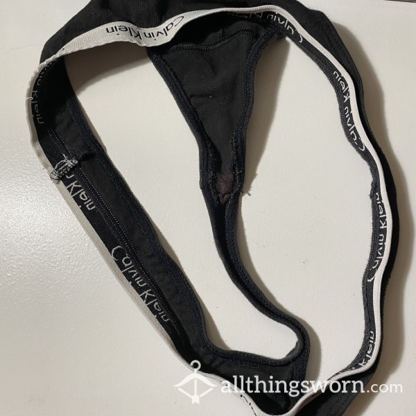 Creamy Calvin Klein Black Thong