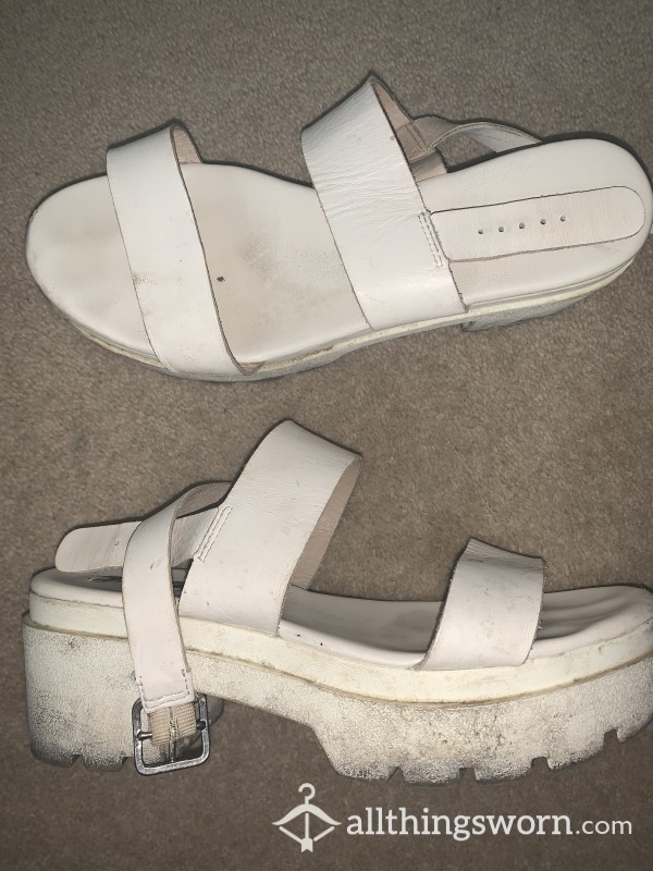 Disgustingly Filthy White Platform Heels