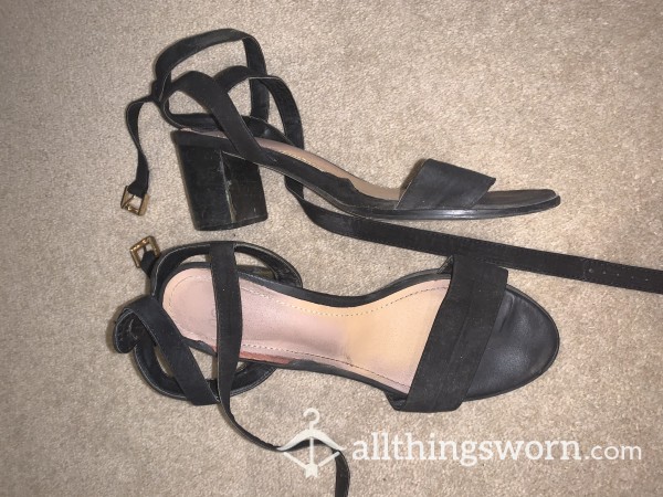 Disgustingly Well-worn Suede Black Heels