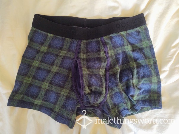 Dockers Blue/green Plaid Boxer Briefs Size M