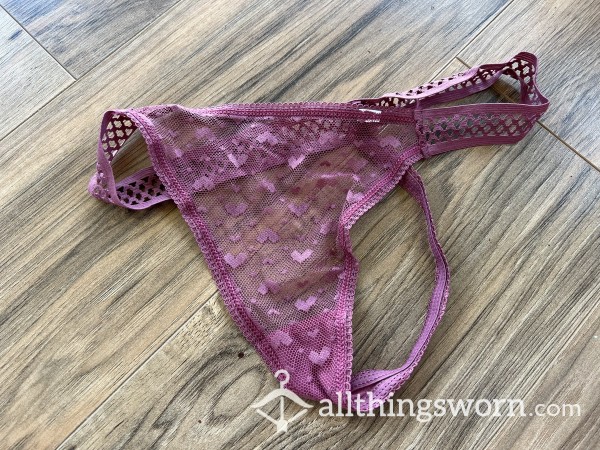 Dusty Pink Heart Mesh Gstring💕🌸