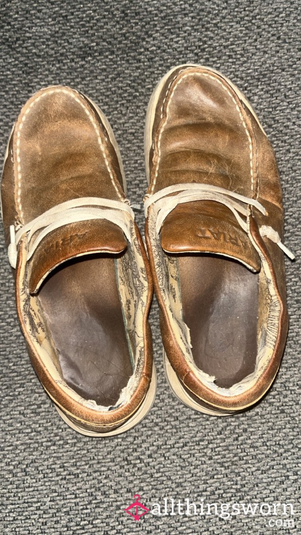 Extremely Worn Ariat Slip Ons