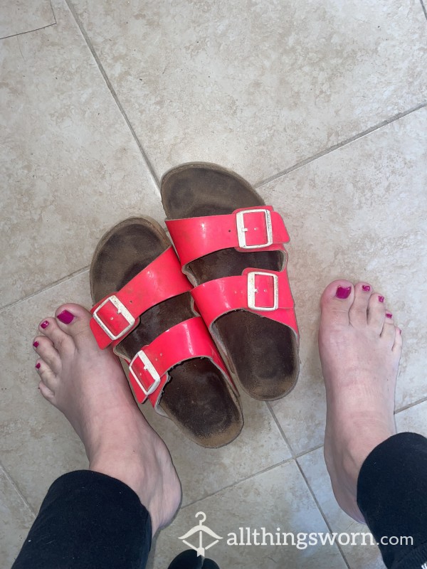 Filthy Dirty Stinky Pink Birkenstocks Sz 8