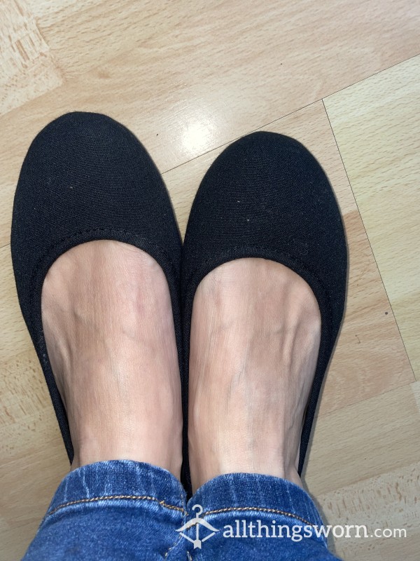 Flat Black Worn Shoes