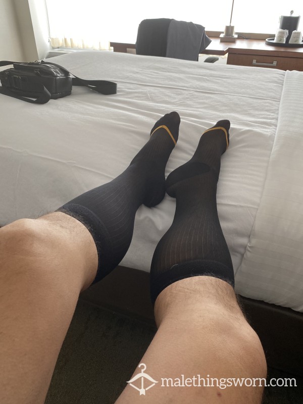 Flight Attendant Black Sheer Dress Socks