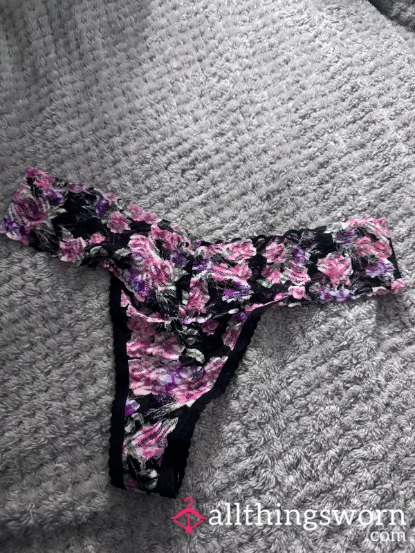 Flor*l Lacey Thong