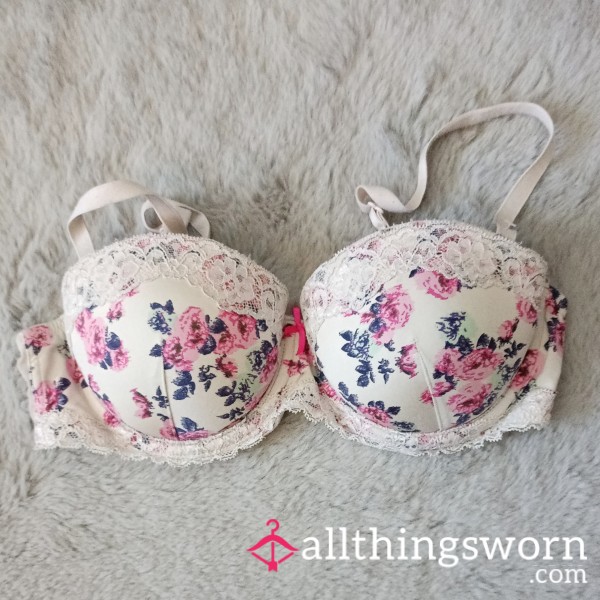 Flor*l Print Light Pink Bra