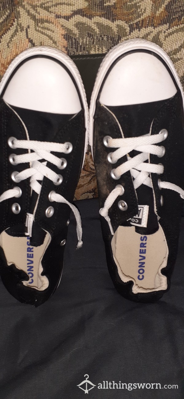 For All You Foot Fet**hs Black And White   Converses Size 11 Can Be Made Anyway You Want Them