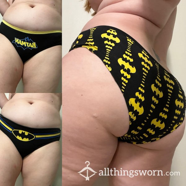 Full-back Batman Panties Worn For 24 Hours