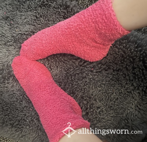 Fuzzy Hot Pink Socks