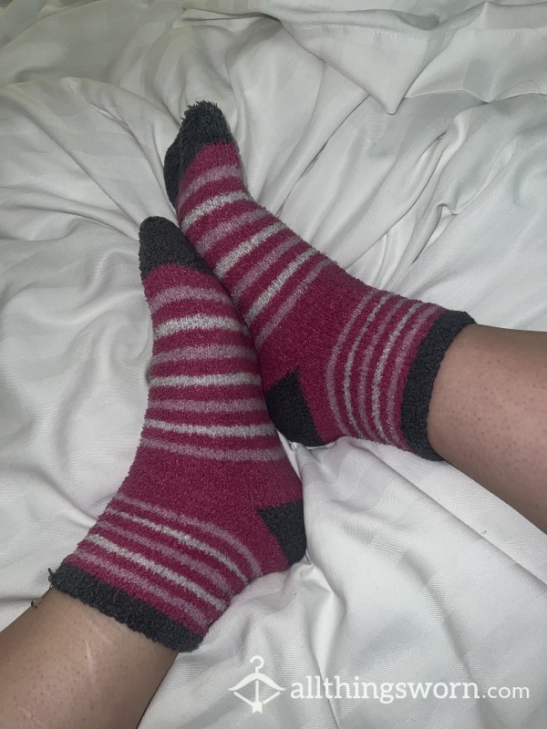 Fuzzy Pink Well Worn Socks