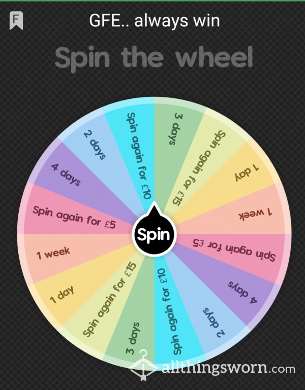 GFE Wheel.. Always Win.. Up To 7 Days